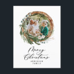 Cartão Postal De Festividades Escuridão foliar mínima moderna no Natal<br><div class="desc">Escrito de coroa foliar mínimo moderno Cartão de Natal Feliz de Natal. O eucalipto pintado à mão,  o ramo do pinheiro,  a folhagem mínima e a coroa rattan moderna dão a este cartão de feriado uma sensação luxuosa. Em verdes clássicos,  castanhos e cinzentos.</div>