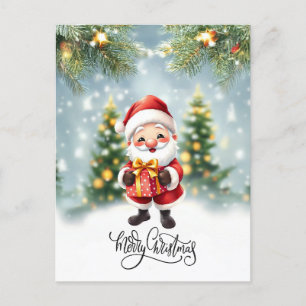 Cartão Postal De Festividades Espalhando a alegria de Natal