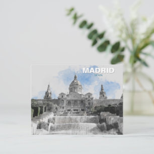 Cartão Postal De Festividades Espanha de Madrid - Souvenir Feriado com Cidade Cê