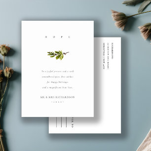 Cartão Postal De Festividades Esperança Mínima Elegante de Natal do Filtro de Pi