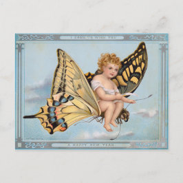 Cartão Postal De Festividades Espírito do dia do ano novo do Victorian