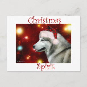 Cartão Postal De Festividades Espírito do Malamute do Alasca