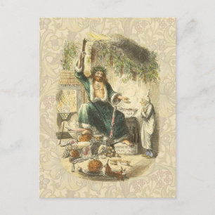Cartão Postal De Festividades Espírito do Natal Presente Scrooge