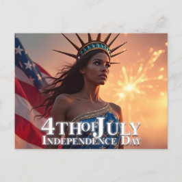 Cartão Postal De Festividades Esplêndido Design de 4 de Julho - Fogos de Artifíc