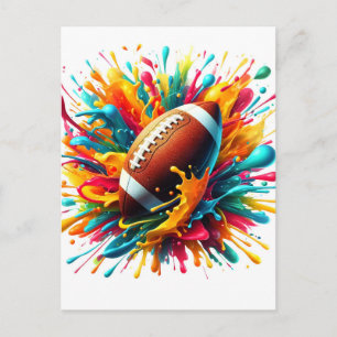 Cartão Postal De Festividades Esportes de Bola de Jogo Colorido Moderno