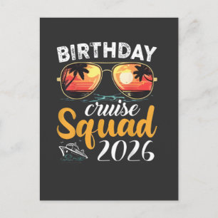 Cartão Postal De Festividades Esquadra de Cruzeiro de Aniversário 2026 Férias de