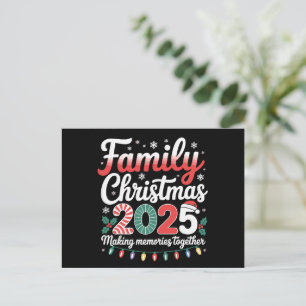 Cartão Postal De Festividades Esquadra de Natal da Família 2025, que Combina com