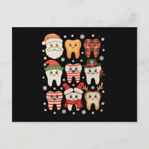 Cartão Postal De Festividades Esquadrão de Dentes de Natal Dental Equipe Dentist