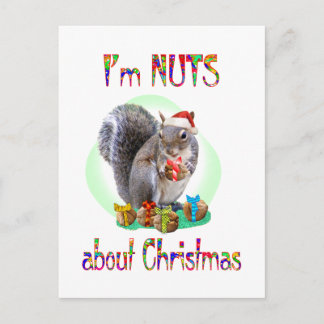 Cartão Postal De Festividades Esquilo do Natal