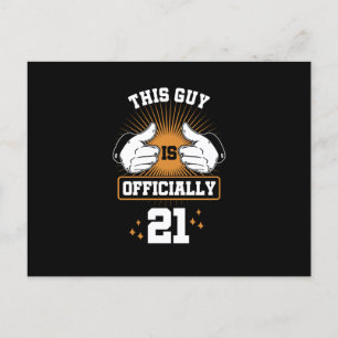 Cartão Postal De Festividades Esta Cara É Oficialmente 21 Aniversário Engraçado