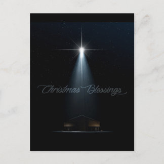 Cartão Postal De Festividades Estábulo e estrela abstratos da natividade do