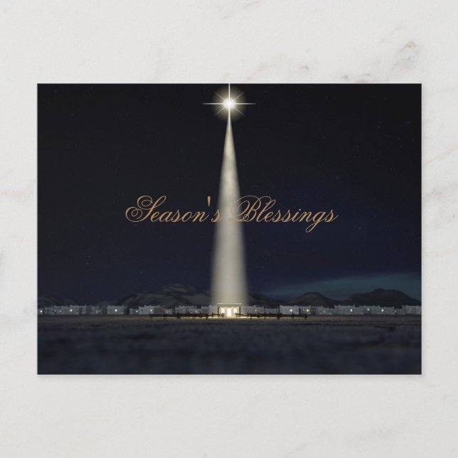 Cartão Postal De Festividades Estábulo e estrela abstratos da natividade do (Frente)