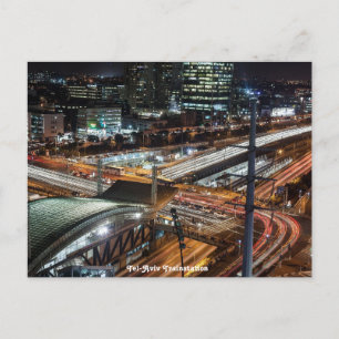 Cartão Postal De Festividades Estação de Trem de Tel-Aviv à Noite em Israel