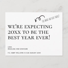 Cartão Postal De Festividades Estamos esperando o lançamento da gravidez no ano 