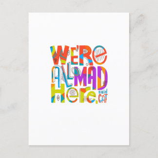 Cartão Postal De Festividades Estamos todos loucos aqui