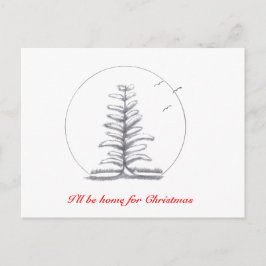 Cartão Postal De Festividades Estarei em casa no Natal...Cartão postal