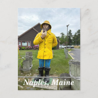 Cartão Postal De Festividades Estátua de pescadores em Nápoles, Maine