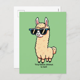 Cartão Postal De Festividades Este Llama Drama é uma pose esquisita em óculos es