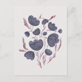 Cartão Postal De Festividades Estética da Flor Roxa Escura