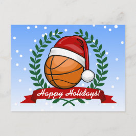 Cartão Postal De Festividades Estilo de Natal - Basquete