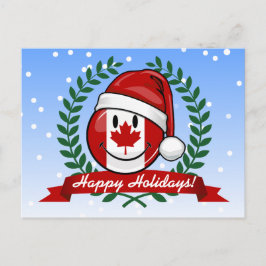 Cartão Postal De Festividades Estilo de Natal da Bandeira Canadiana
