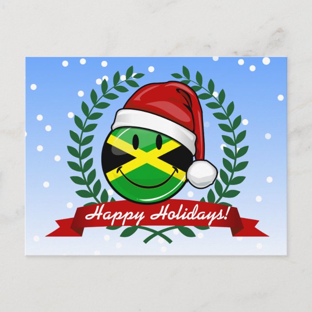 Cartão Postal De Festividades Estilo de Natal da Bandeira jamaicana (Frente)
