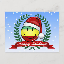 Cartão Postal De Festividades Estilo de Natal Sorridente Bandeira Rastafária
