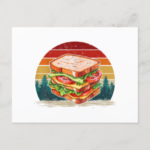 Cartão Postal De Festividades Estilo de Vintagem de Comida Sandwich - Sandwich -