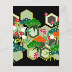 Cartão Postal De Festividades Estilo Japonês do Dia do ano novo