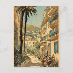 Cartão Postal De Festividades Estilo Vintage Cannes French Viagem Watercolor