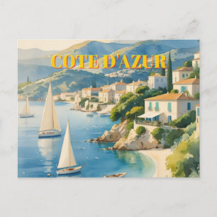 Cartão Postal De Festividades Estilo Vintage Cote D'Azur Viagem francês