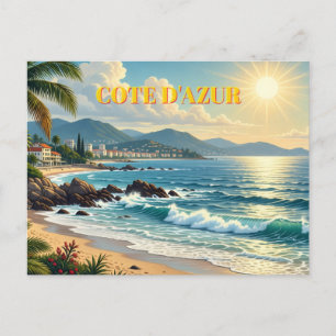Cartão Postal De Festividades Estilo Vintage Cote D'Azur Viagens Francesas