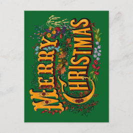 Cartão Postal De Festividades Estilo Vintage Feliz Natal Saudações de Fim de Ano