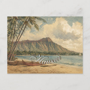 Cartão Postal De Festividades Estilo Vintage Havaiano Viagem Costa Mar