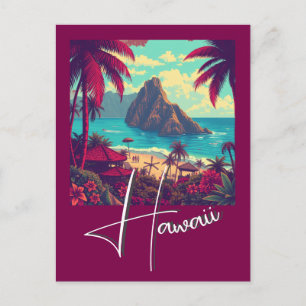 Cartão Postal De Festividades Estilo Vintage Havaiano Viagem Honolulu Meio do Pa