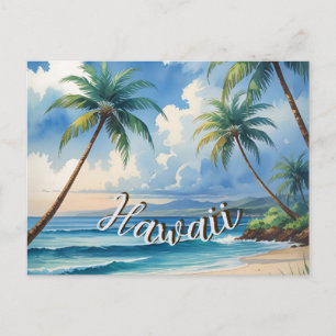 Cartão Postal De Festividades Estilo Vintage Mar Azul Viagem do Havaí