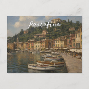 Cartão Postal De Festividades Estilo Vintage Portofino Genova Itália