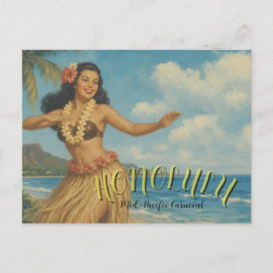 Cartão Postal De Festividades Estilo Vintage Viagem Havaí