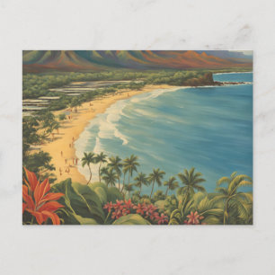 Cartão Postal De Festividades Estilo Vintage Viagem Honolulu Médio Havaiano - Pa