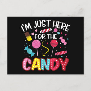 Cartão Postal De Festividades Estou Aqui Apenas Pelo Doce Funny Halloween Comida