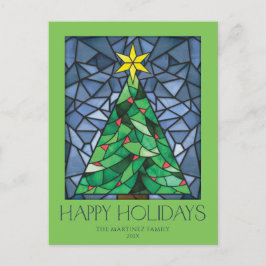 Cartão Postal De Festividades Estrela de Feriados Felizes da Vintage Photo