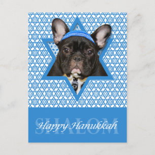 Cartão Postal De Festividades Estrela de Hanukkah de David - Bulldog Francês - 
