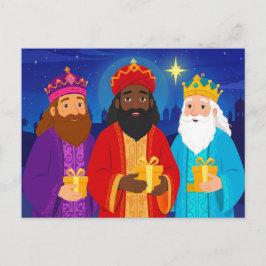 Cartão Postal De Festividades Estrela de Natal da Epifania dos Três Reis Magos