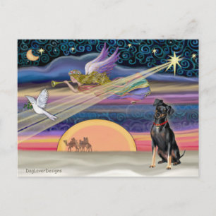 Cartão Postal De Festividades Estrela de Natal - Pinscher Miniatura 1