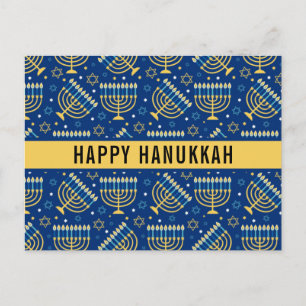Cartão Postal De Festividades Estrela Feliz de Hanukkah de David Cute Trendy