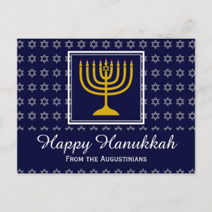 Cartão Postal De Festividades Estrela HANUKKAH FELIZ de David Menorah Personaliz