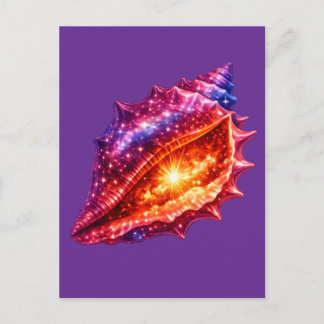 Cartão Postal De Festividades estrelas de concha da galáxia cósmica design náuti