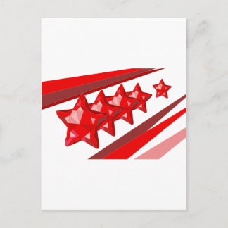 Cartão Postal De Festividades estrelas de natal vermelhas brilhantes