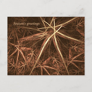 Cartão Postal De Festividades Estrelas fraturais festivas da palha