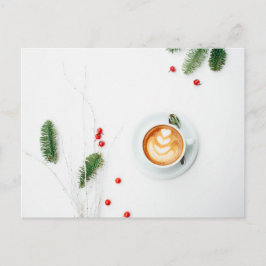 Cartão Postal De Festividades Eu adoro o Natal num Latte